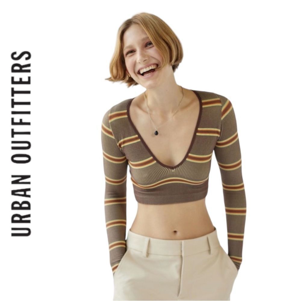NEW Out From Under UO Urban Outfitters Josie Seamless Long Sleeve Top XS S